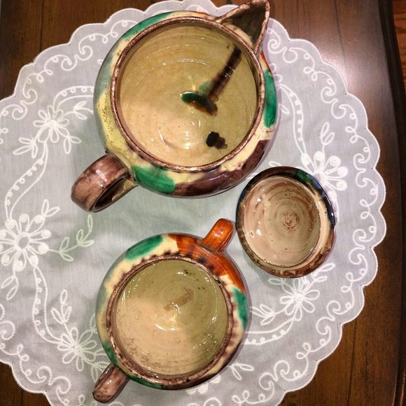 Mexican pottery - matching creamer and sugar bowl - Picture 7 of 10